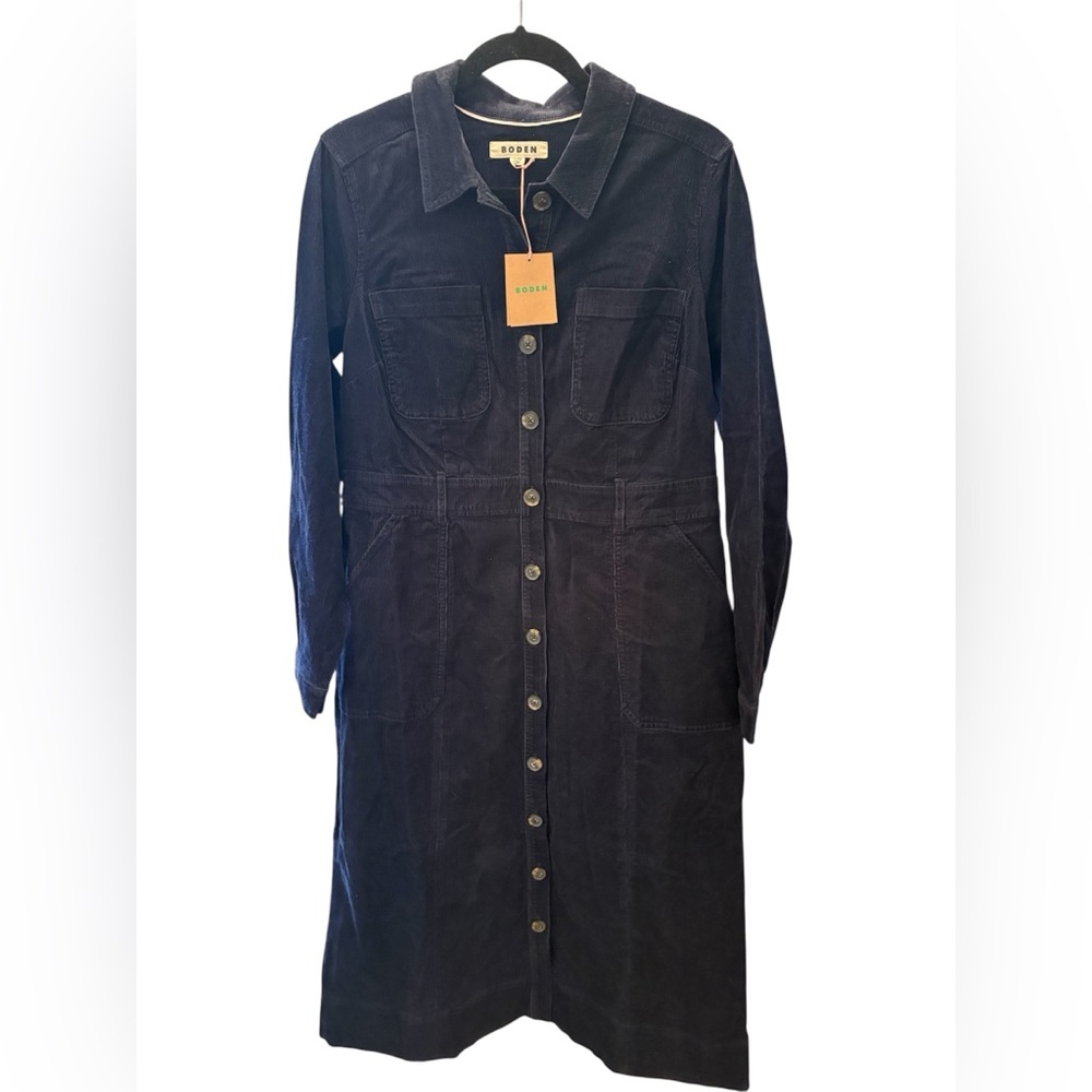 Boden Dark Blue Amanda Cord Midi Dress - Picture 2 of 13